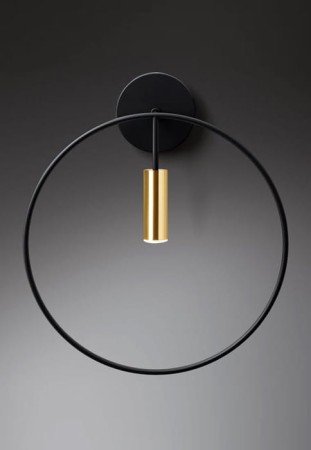 Lampa ścienna wewnętrzna REVOLTA A-3630-W black satin gold - LED 6,2W 100V-240V 2700K 725lm CRI>90 IP20 - ESTILUZ 