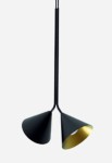 Lampa sufitowa wisząca wewnętrzna RUBI DUO - 2xG9 220-240V IP20 matowa czerń i złoto - ROBIN
