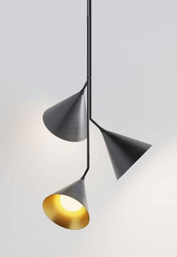 Lampa sufitowa wisząca wewnętrzna RUBI TRIO - 3xG9 220-240V IP20 matowa czerń i złoto - ROBIN