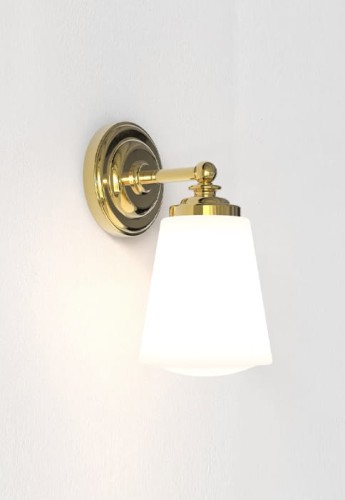 Lampa ścienna wewnętrzna ANTON polerowany mosiądz - 40W E14/SES IP44 - ASTRO