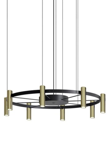 Lampa wisząca wewnętrzna LAVERD T-3805 Black-Satin gold-Black - LED 16x3W 2700K Ang 80° > 90 CRI 24V 100V-277V 16x300lm IP20 - ESTILUZ