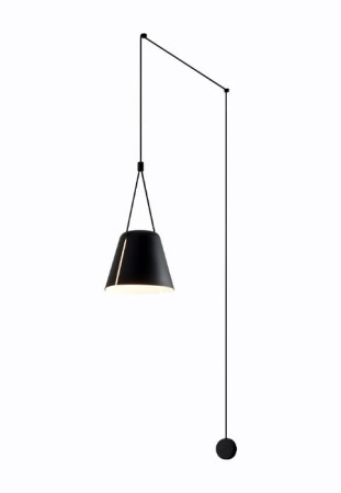 Lampa ścienna wewnętrzna ATTIC Single Conic Shape - E27 15W 916lm IP20 czarna - LEDS C4