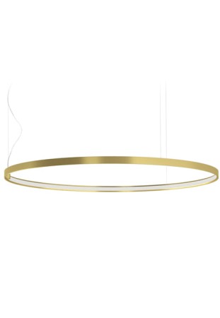 Lampa sufitowa wisząca ZERO ROUND Ø100 matt brass - LED 47W 2700K Ra>90 4079lm 24V DC IP20 - PANZERI