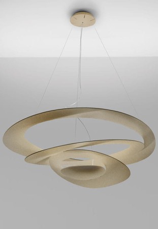 Lampa sufitowa wisząca PRICE złoty - LED 44W, 3000K, 3313lm, CRI90, Dimmable (Push), IP20 - ARTEMIDE