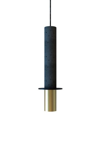 Lampa wisząca RITA matowy mosiądz-czarny dysk - GU10 220-240V IP20 ON-OFF - ROBIN