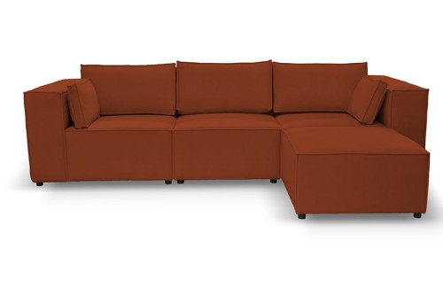 Sofa nierozkładana z pufą HAMILTON 3ER - tkanina Hold Me 08