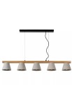 Lampa wisząca wewnętrzna POSSIO - E14 - 5x40W- 230V - IP20 - szary