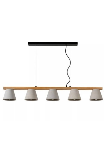 Lampa wisząca wewnętrzna POSSIO - E14 - 5x40W- 230V - IP20 - szary
