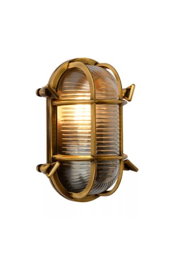 Lampa ścienna zewnętrzno-wewnętrzna DUDLEY - 1xE27 - 40W- 230V - IP65 - matowy złoty-mosiężny