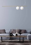 Lampa wisząca PERLINE SP2 satynowy mosiądz - G9 max 2x40W 220-240V IP20