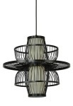 Lampa wisząca ASTRA rattanowa czarna - E27 15W 220-240V IP20
