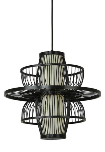 Lampa wisząca ASTRA rattanowa czarna - E27 15W 220-240V IP20