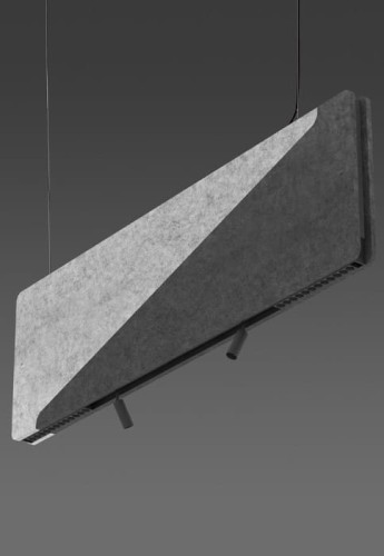 Lampa wisząca akustyczna ALARIK SLIM 50-51-BK 1190x50 - LED 75W 3000K 220-240 V 50-60 Hz IP40 szary-ciemnoszary akustyczny-czarny - BPM Lighting