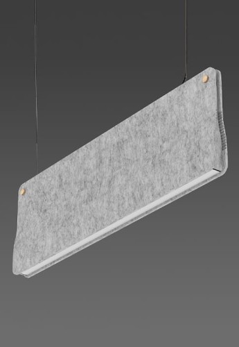 Lampa wisząca akustyczna ALBA 50-WH OP 200x61 mm - LED 30W 3000K 3180lm DALI 220-240 V 50-60 Hz IP40 szary akustyczny-biały - BPM Lighting