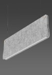 Lampa wisząca akustyczna ALBA 50-BK OP 200x61 mm - LED 30W 2700K 3060lm DALI 220-240 V 50-60 Hz IP40 szary akustyczny-czarny - BPM Lighting