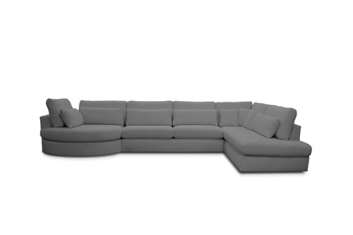 Narożnik SANTIAGO LCR-3-OT tkanina Ascot Graphite - bez funkcji spania i pojemnika