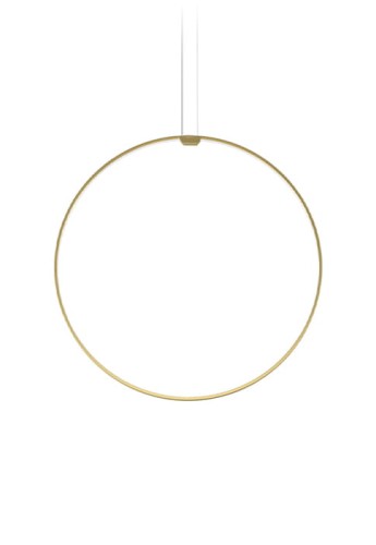 Lampa wisząca ZERO ROUND VERTICAL Ø75 matowy mosiądz - LED 36W 2700K Ra>90 3059lm 24V DC 24V IP20 - PANZERI