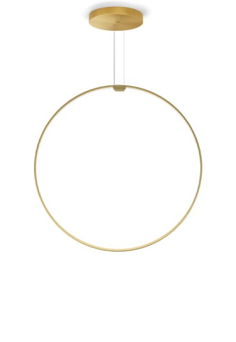 Lampa wisząca z bazą sufitową ZERO ROUND VERTICAL Ø75 matowy mosiądz - LED 36W 2700K Ra>90 3059lm 220-240V AC IP20 DALI/Push DIM - PANZERI