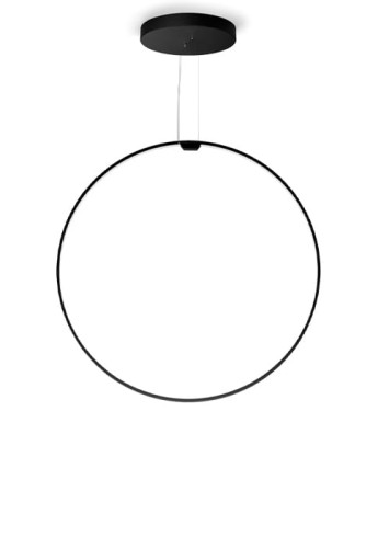 Lampa wisząca z bazą sufitową ZERO ROUND VERTICAL Ø75 czarny - LED 36W 2700K Ra>90 3059lm 220-240V AC IP20 DALI/Push DIM - PANZERI