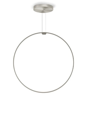 Lampa wisząca z bazą sufitową ZERO ROUND VERTICAL Ø75 titanium - LED 36W 2700K Ra>90 3059lm 220-240V AC IP20 DALI/Push DIM - PANZERI