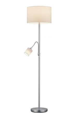 Lampa podłogowa wewnętrzna HOTEL - nikiel mat-biały - E27 + E14 78W 230V IP20 