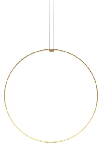 Lampa wisząca ZERO ROUND VERTICAL Ø100 matowy mosiądz - LED 47W 2700K Ra>90 4079lm 24V DC 24V IP20 - PANZERI