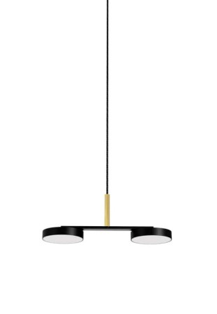 Lampa wisząca wewnętrzna RAFAELA DUO matowy czarny-polerowany mosiądz - LED 23.6W 3000K 3400lm 220-240V IP20 - ROBIN
