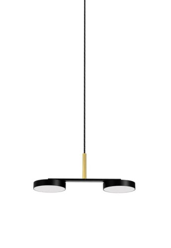 Lampa wisząca wewnętrzna RAFAELA DUO matowy czarny-polerowany mosiądz - LED 23.6W 3000K 3400lm 220-240V IP20 - ROBIN