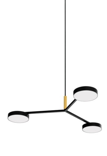 Lampa wisząca wewnętrzna RAFAELA TRIO matowy czarny-polerowany mosiądz - LED 35.4W 3000K 4560lm 220-240V IP20 - ROBIN