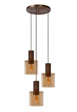 Lampa wisząca TOLEDO amber - 3xE27 40W 230V IP20