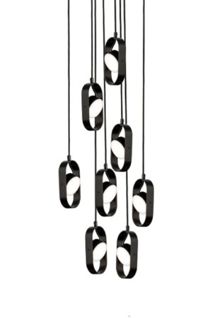 Lampa wisząca FUROKU 8 czarna - 8x6W LED 4000K 5848lm 220-230V IP20