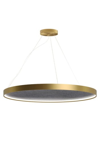 Lampa wisząca z panelem gładkim ARENA ACOUSTIC mat brass - LED 51W 2700K Ra>90 1434lm 220-240V AC dimmable DALI-Push DIM IP20 - PANZERI
