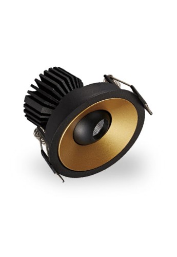Oprawa wpuszczana regulowana punktowa PRESTO - LED, 6W, 3000K, 515lm, 35°, IP20, czarno-złota