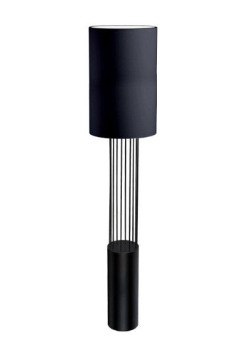 Lampa podłogowa czarna z czarnym abażurem IHI - LED E27 20W 220-230V IP20