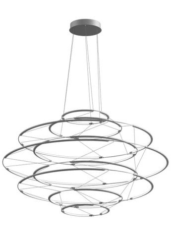 Lampa wisząca DROP 9 srebrny - LED 90W 2700K 8700lm 110-240V IP20 - NEMO