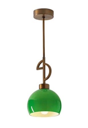Lampa sufitowa MYA mleczno-biało-zielone szkło - 1x10W E14 220-240VI P20 - MM Lampadari