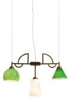 Lampa wisząca MYA mleczno-biało-zielone szkło - 3x10W E14 220-240VI P20 - MM Lampadari