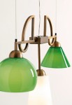 Lampa wisząca MYA mleczno-biało-zielone szkło - 3x10W E14 220-240VI P20 - MM Lampadari