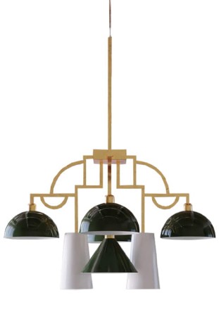 Lampa wisząca MYA mleczno-biało-zielone szkło - 8x10W E14 220-240VI P20 - MM Lampadari