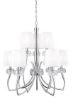 Lampa wisząca LOEWE polerowany chrom-białe klosze - 9xE14 13W 220–240V IP20 - MANTRA