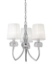 Lampa wisząca LOEWE polerowany chrom-białe klosze - 3xE14 13W 220–240V IP20 - MANTRA