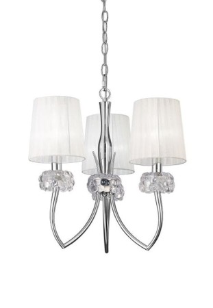 Lampa wisząca LOEWE polerowany chrom-białe klosze - 3xE14 13W 220–240V IP20 - MANTRA