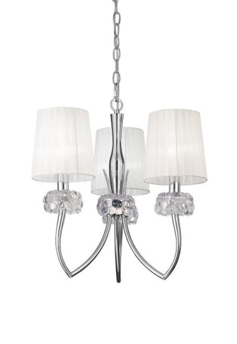 Lampa wisząca LOEWE polerowany chrom-białe klosze - 3xE14 13W 220–240V IP20 - MANTRA