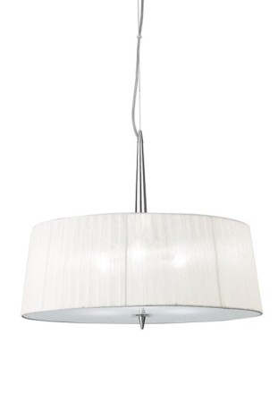 Lampa wisząca LOEWE SINGLE polerowany chrom-biały klosz - 3xE14 13W 220–240V IP20 - MANTRA