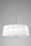 Lampa wisząca LOEWE SINGLE polerowany chrom-biały klosz - 3xE14 13W 220–240V IP20 - MANTRA