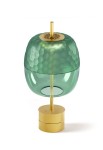 Lampa stołowa ADAMAS mat brass-forest green glass - LED 9W 2700K Ra>90 624lm 220-240V AC dimmable Push DIM 23cm - PANZERI
