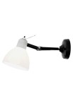 Lampa ścienna LUXY H0 GLAM metaliczny czarny-błyszczący biały - 1xE14 LED 220-240V 50 Hz IP20 - ROTALIANA